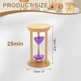 thumbnail image 2 of Uxcell 25 Minutes Sand Timer, 1 Pcs Wooden Sand Watch High Glass Sandglass Timer for Living Room Home Office Restaurant Decoration, Purple, 2 of 6
