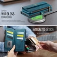 thumbnail image 5 of for Samsung Galaxy S23 Ultra Wallet Case with RFID Blocking, Zipper Pocket Kickstand Magnetic Clasp, PU Leather Heavy Duty Cover with Shoulder and Wrist Strap – Rugged Full-Body Protection, Green, 5 of 13