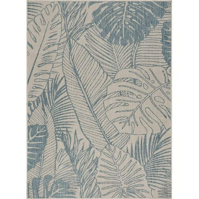 LR Resources SEADE81878WAQ5370 Tropical Flora Indoor Outdoor Rectangle Area Rug