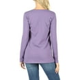 thumbnail image 4 of Women Basic Cotton Relaxed Fit V-Neck(S-3X) Long Sleeve T-Shirt Top (Single & Multi-Packs Available), 4 of 4