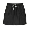 thumbnail image 5 of YLSDY Men's Classic Cargo Stretch Short Elastic Waist Drawstring Summer Vacation Workout Shorts with Pockets Black XXXXXL, 5 of 6