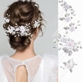 thumbnail image 1 of Crystal Pearl Hair Pins for Women, Tocado de Novia, Horquillas De Perlas Para El Pelo, Pasadores de Pelo de La Flor de La Boda CrystalPearl Tocado de Novia Accesorios para El Cabello, 1 of 4