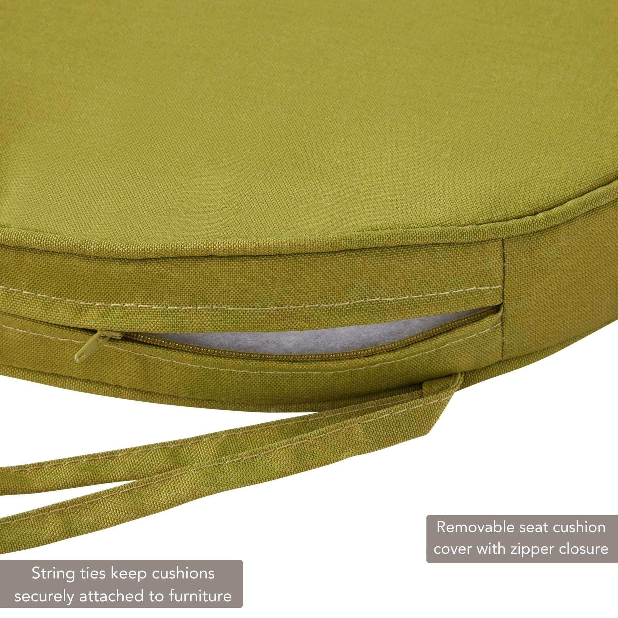 Greendale Home Fashions Outdoor 18'' x 18'' Round Seat Pad, Set of 2, Kiwi
