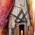 thumbnail image 3 of Designart "Barn consistency Pointillism I" Countryside Oversized Wall Clock, 3 of 5