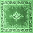 thumbnail image 1 of Ahgly Company Indoor Square Medallion Emerald Green Traditional Area Rugs, 4' Square, 1 of 4
