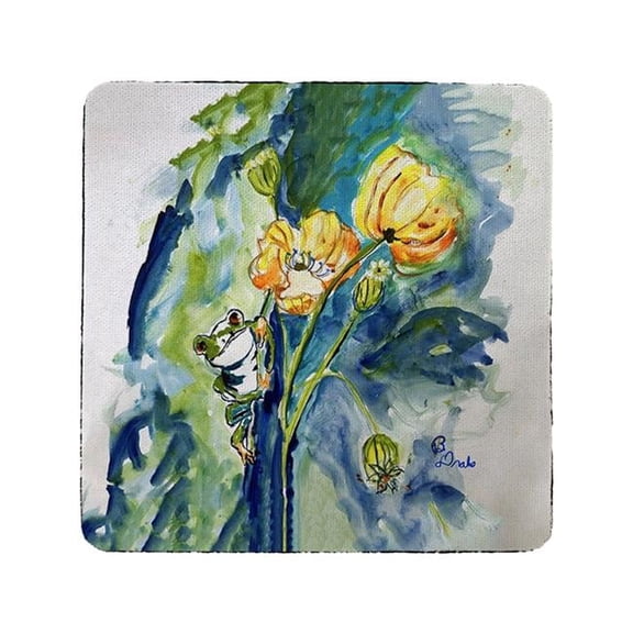 Betsy Drake CT1340 Frog & Flower Coaster - Set of 4