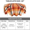 thumbnail image 3 of Christmas Round Table Cloths Orange Black Buffalo Plaid 60 Inch - Waterproof Wipe Clean Table Cover for Thanksgiving Fall/Winter Festive Table Decoration, 3 of 5