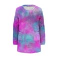 thumbnail image 3 of Womens Long Sweatshirts Sherpa Fleece Tunic Tops with 2 Pockets Tie Dye Multicolor Casual Trendy Fuzzy Sweaters (XL, Purple), 3 of 5