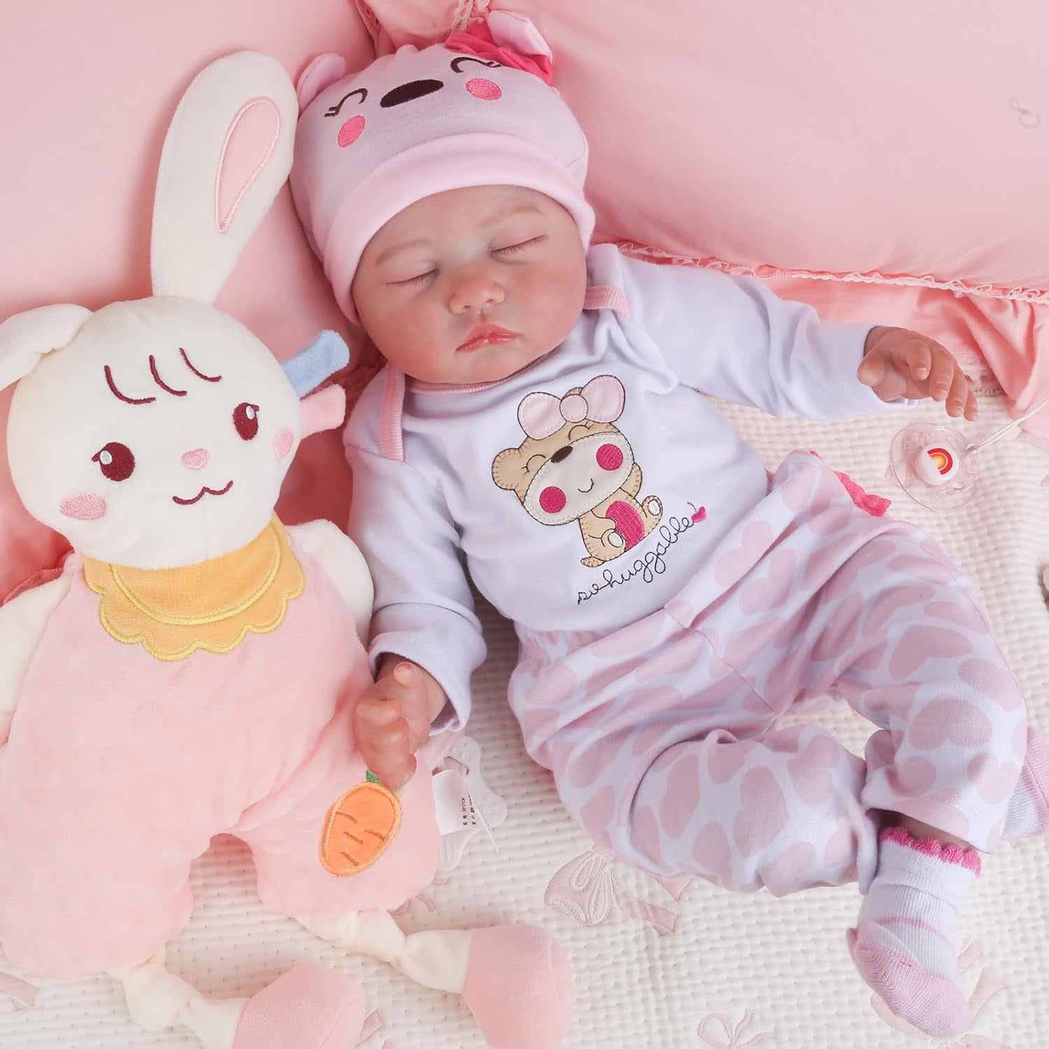 Reborn Baby Dolls Girl - 22 Inch Soft Cloth Body Newborn Girl Doll, Realistic Sleeping Baby Doll That Look Real for Kids Age 3+