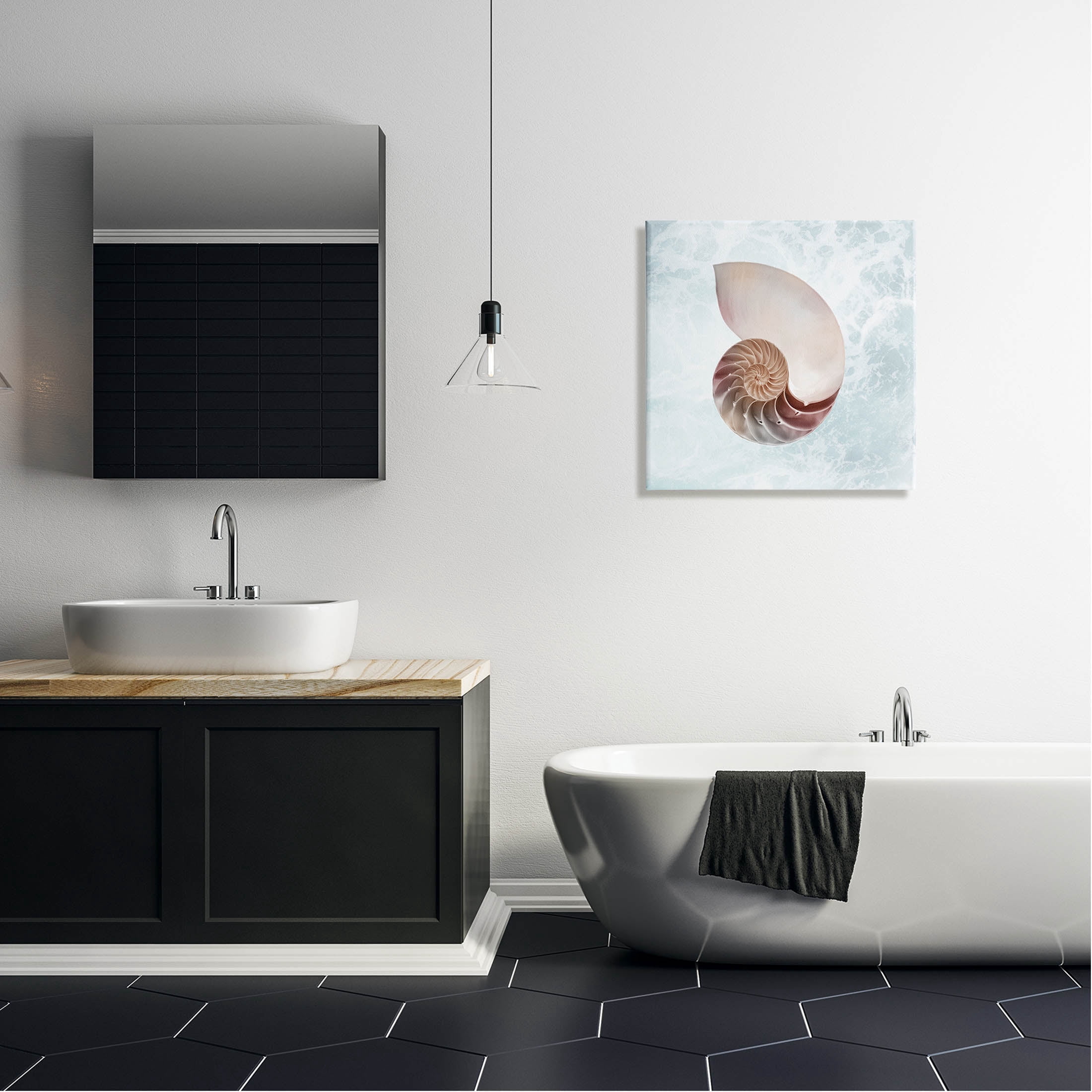 Stupell Industries Aquatic Nautilus Spiral Seashell Graphic Art Gallery Wrapped Canvas Print Wall Art, Design by Marcus Prime
