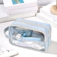 thumbnail image 4 of PYURTEP Large Capacity Pencil Case, Clear Portable Pencil Pouch, Cute Double-layer Zipper Pouch for Office Exam Home Use, 4 of 6