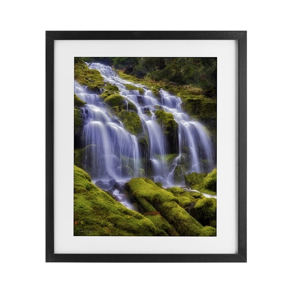 Stupell Industries Upper Proxy Falls Black Framed Print Under Glass, design by Dennis Frates