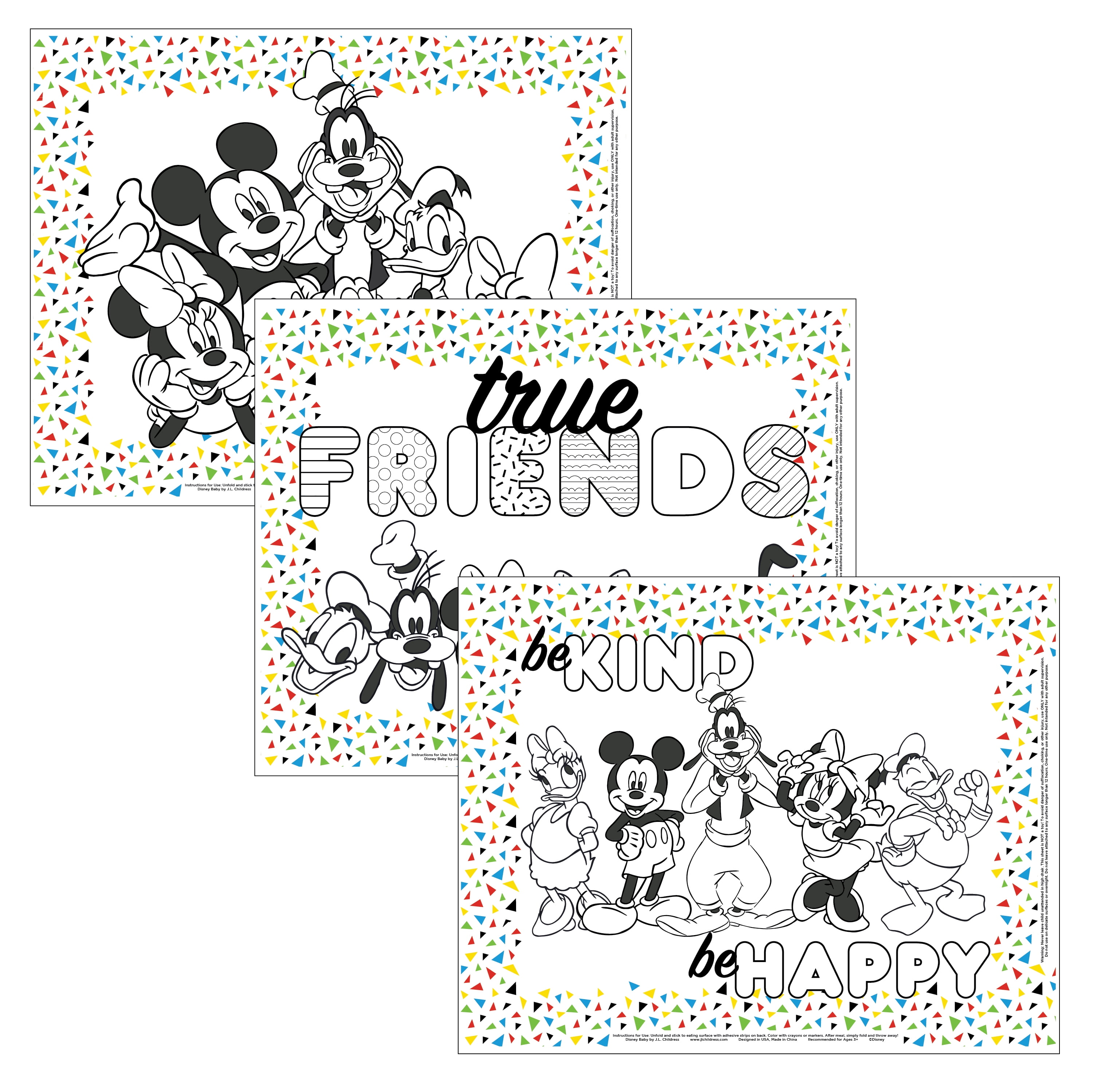 Weg monster hart J.L. Childress Disney Baby Disposable Color Me Placemats, Mickey and  Friends, 24 Pack - Walmart.com