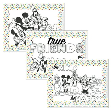 J.L. Childress Disney Baby Disposable Color Me Placemats, Mickey and Friends, 24 Pack, Multi-Color
