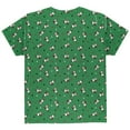 thumbnail image 2 of Retro Ferry Merry Christmas Ferret Pattern All Over Youth T Shirt Green YMD, 2 of 2