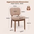 thumbnail image 2 of ClinQ Dining Chairs Set of 2, Boucle Upholstered Seat with Wood Legs and Curved Back, Modern Accent Seating for Kitchen, Dining Room, Khaki, 2 of 6