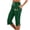 Green-2, variant on Independence Day Capri Pants for Women Summer Casual Elastic Waist Split Hem Straight Leg Cropped Sweatpants with Pockets