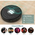thumbnail image 5 of Reproductor de CD portátil con Bluetooth, 1500 mAh, recargable, reproductor de CD personal con altavoz, pantalla LCD, botón con luz, protección antisaltos, Walkman, 5 of 5