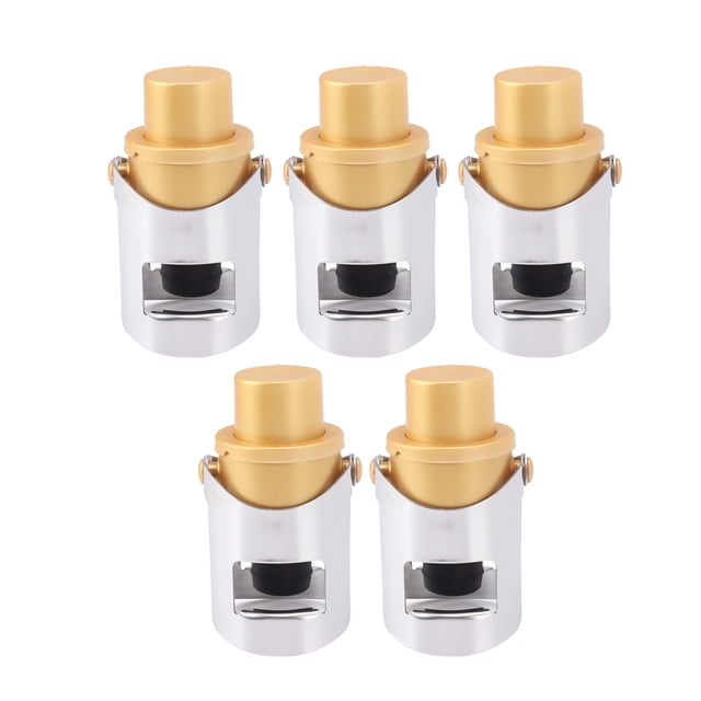Tapón para champán, 5 paquetes, funda dorada para botella de champán, ahorrador de vino, máxima fiabilidad