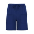 thumbnail image 5 of Vivianyo HD Fashion Summer Shorts for Big Mens and Tall Men's Cotton Elastic Drawstring Color Sports Pocket Shorts, 5 of 6