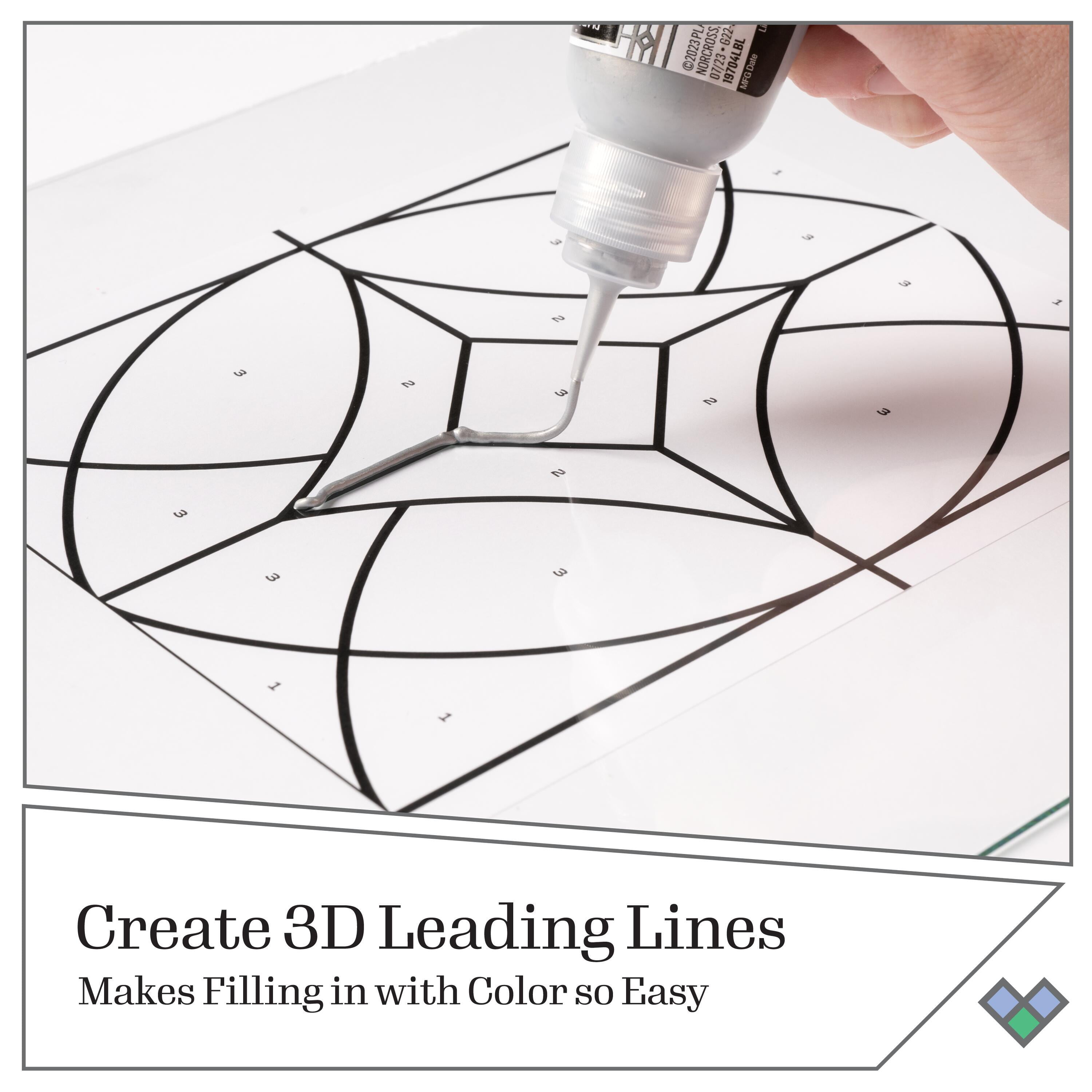 Gallery Glass 4 Piece Liquid Leading Kit, Perfect for DIY Stained Glass Paint Projects, 2 fl oz