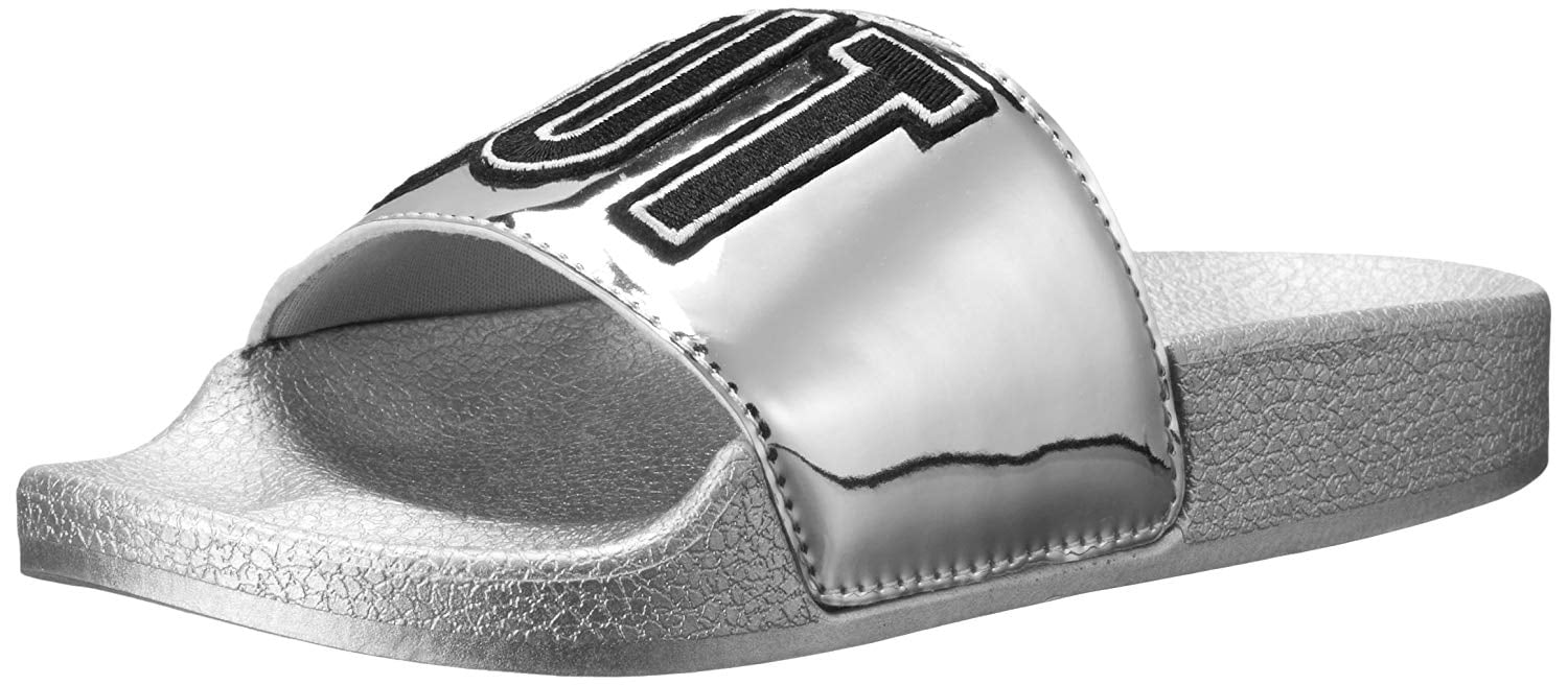 steve madden silver slides