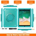 thumbnail image 2 of SaniMore Case for SaniMore Case for iPad 5th/6th Gen 9.7 inch 2017 2019, with Shoulder Strap Pencil Slot Hybird PC TPU Back Cover 360° Ratating Handle Bracket Shockproof Anti-fall Rugged Shell,Blue, 2 of 19