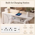 thumbnail image 5 of ZENY 3-Tier Console Table with Charging Station White Sofa Side Table, 5 of 15