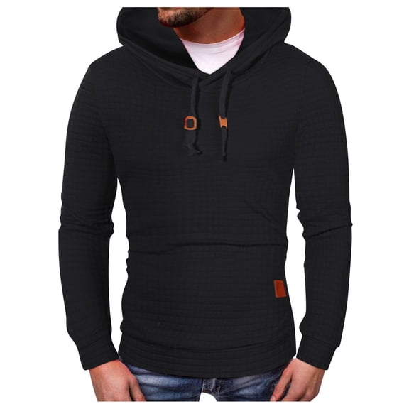 Vedolay Men's Hoodies 2023 Long Sleeve Casual Loose Pullover Shirt Blouse Black,XL