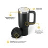 RTIC Road Trip 30 oz Leak-Resistant Straw Lid Ceramic Lined Tumbler, Black