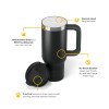 thumbnail image 2 of RTIC 30 oz Tumbler, Ceramic Lined, Leak-Resistant Straw Lid, Road Trip, Black, 2 of 3