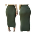 thumbnail image 1 of Sedceaty Women Pencil Skirt, Solid Color Elasticated Waist Band Maxi Skirts, High Waist Bodycon Half Dress, Sexy Party Bar Skirt, 1 of 2