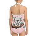 thumbnail image 5 of FOR U DESIGNS Koala Halter Neck Swimwear for Surfing Swimming Quick Dry Beach Swim Bathing Suit for Girls 3-4 Years Old Comfy Pink One Piece Swimsuit Toddler, 5 of 6