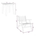 thumbnail image 5 of 3pc Outdoor Tea Table Set, 2 Chair, Slatted Solid Brown Acacia Wood, 5 of 6