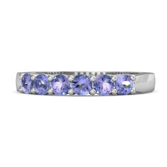 Rich Feel Eternity 0.12 Cts Tanzanite 925 Sterling Silver Stacking Women Valentines Day Gifts Ring