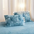 thumbnail image 6 of 3 Piece Fluffy Faux Fur Duvet Cover Set , Luxury Ultra Soft Velvet Shaggy Plush Bedding Set, Fuzzy Comforter Cover with 2 Furry Pillow Cases, Zipper Closure, Queen King Size, 6 of 7