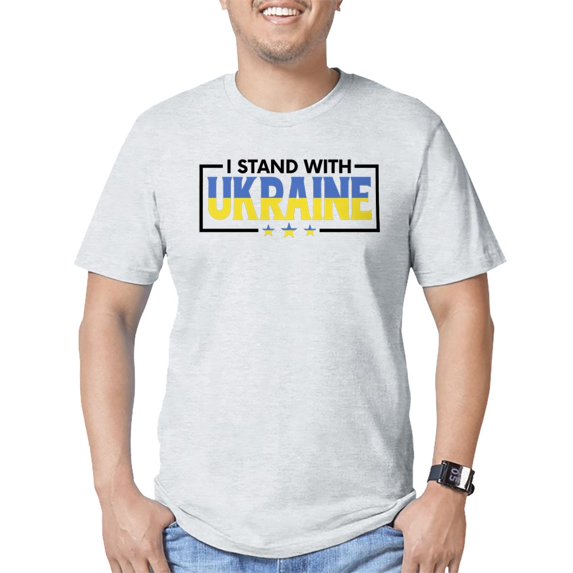 CafePress - I Stand With Ukraine T Shirt - Fitted T-Shirt, Vintage Fit Soft Cotton Tee