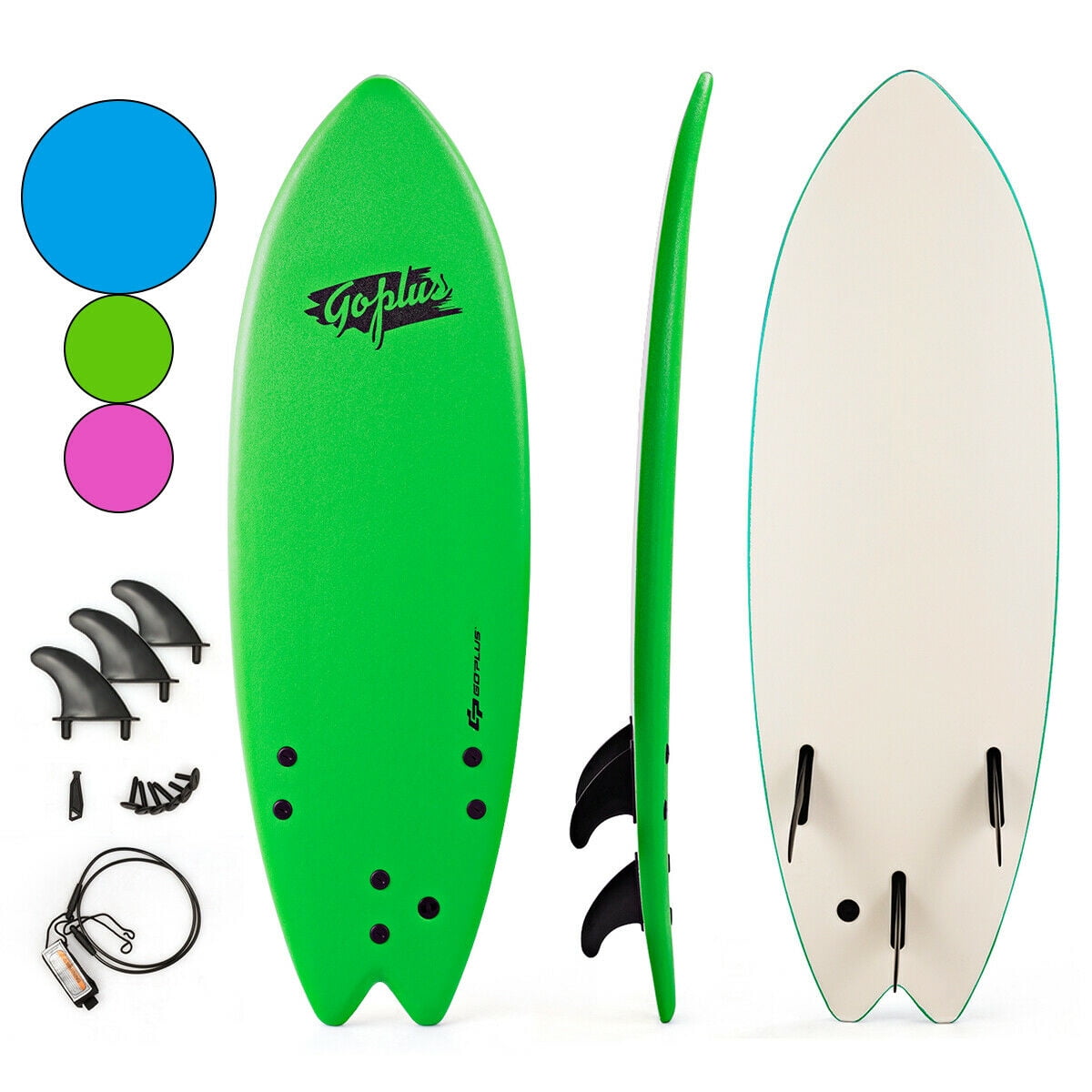 Goplus 5'5'' Surf Board Surfing Beach Ocean Foamie Board w/Wrist Rope