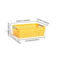 thumbnail image 3 of Storage Bins - Loetky 1Pc Plastic Storage Basket Desktop Weave Baskets with Handle Portable Bathroom Open Storage Small Plastic Containers Shelf Brackets for Shelves Countertop Kitchen Cabinet, 3 of 4
