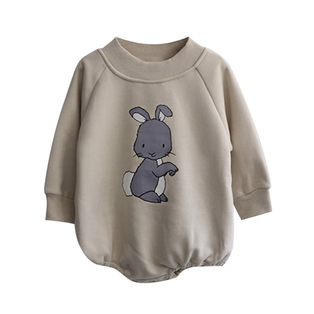 Gibobby Mameluco niña de manga larga de algodón con estampado de otoño para bebés recién nacidos, niñas y niños, ropa(Gris, 18-24 Meses)