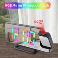 thumbnail image 3 of yeacher Modern LED Projection Alarm Clock with RGB Gradient, 180° Rotatable Projector, Dual Alarms, Snooze Function, and 6-Level Brightness Adjustment - Black (TS-9210), 3 of 7