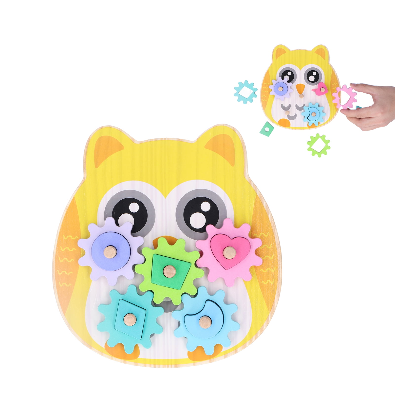 LHCER Children Gear Building Blocks Matching Game Kid Wooden Blocks