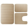 thumbnail image 5 of 3 Piece Memory Foam Bath Mat Set with U-Shaped Toilet Mat Bathroom Rugs Soft Comfortable Water Absorption Bath Carpet Non-Slip Thick Machine Washable for Kitchen/Living Room(Beige), 5 of 8