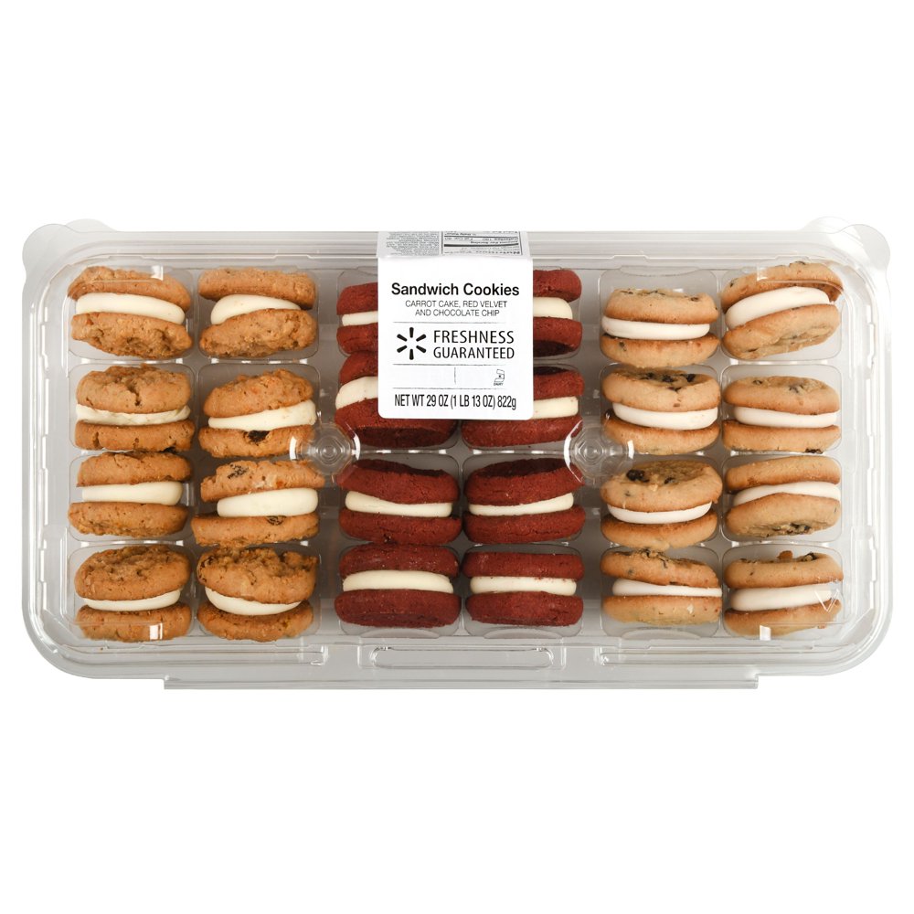 Freshness Guaranteed Variety Sandwich Cookies Carrot Cake, Red Velvet, Chocolate Chip, 29 oz