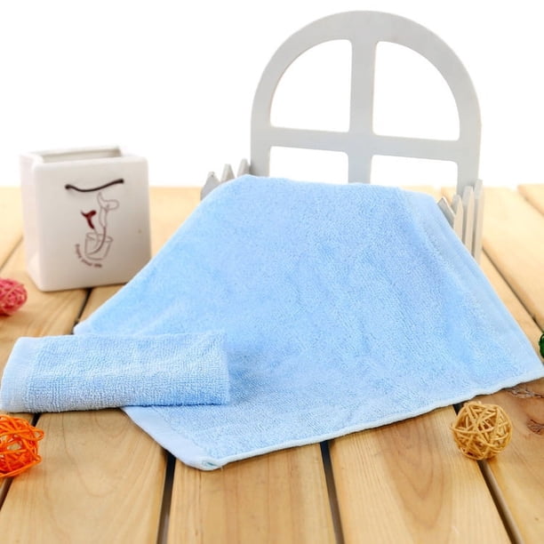 Nvzi 2 toallas de mano de fibra de bambú cuadradas pequeñas de algodón suave para el hogar, súper suaves y muy absorbentes para ducha, piscina, toalla de mano de 9,84 x 9,84 pulgadas (azul)