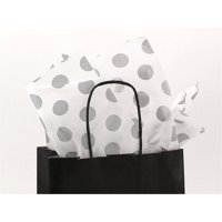 CleverDelights Metallic Silver Polka Dot Premium Tissue Paper - 300 Sheets - 20" x 30"