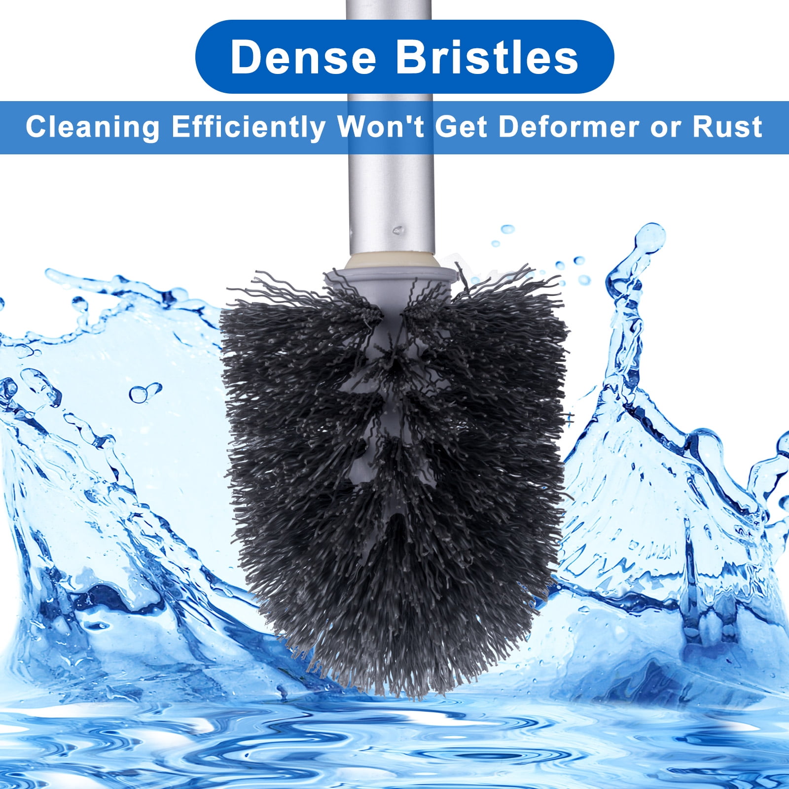 ITTAHO 16" Toilet Bowl Brush with Holder for Bathroom Cleaning, Anti-drip Wall-mounted Toilet Scrubber for RVs, White