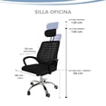 thumbnail image 3 of Silla de escritorio ejecutiva ergonomica reclinable marca Gravita, 3 of 7