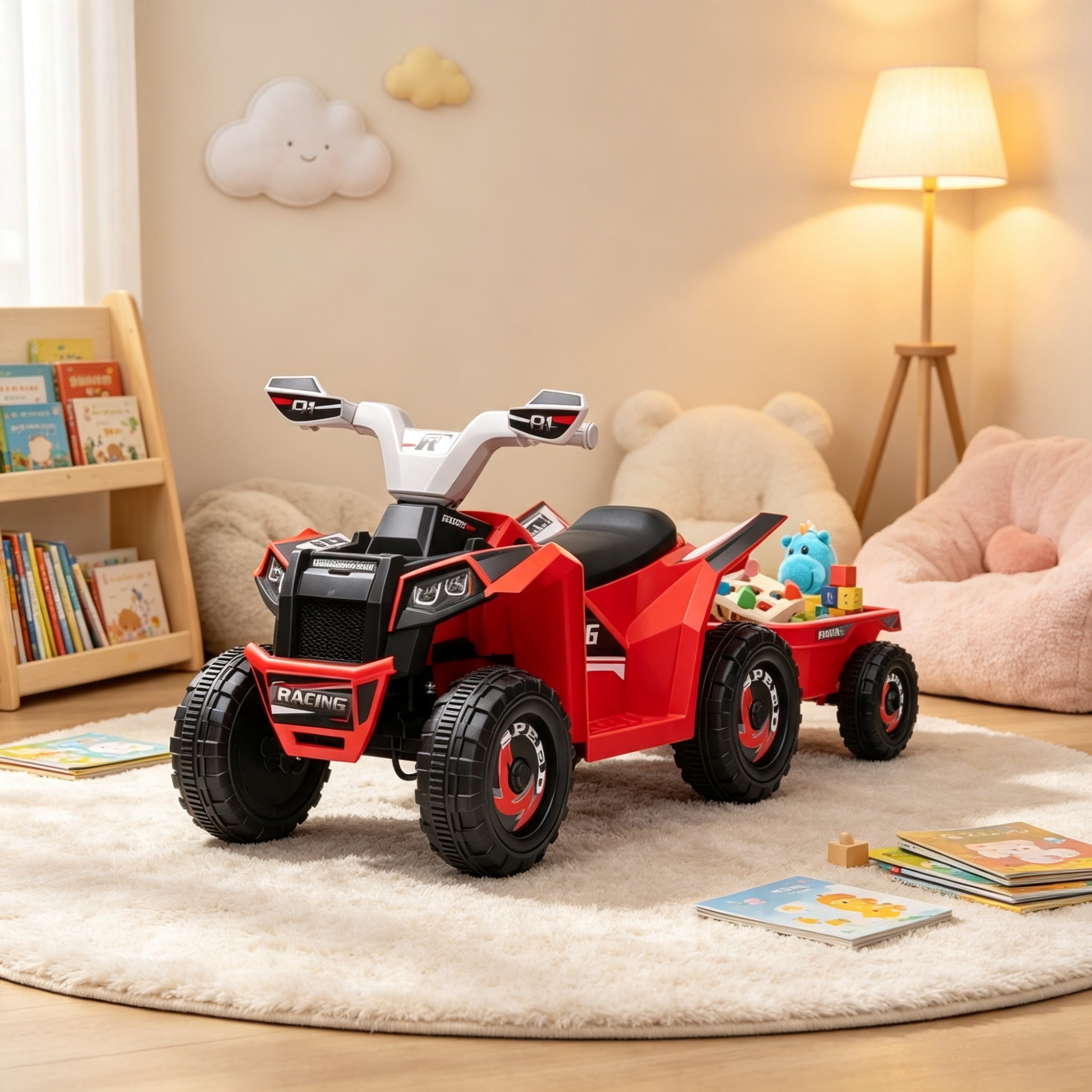 6V Kids Electric Car, Forward & Reverse, Wear-Resistant Wheels, for 1.5-3 Years Old, Red