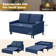 thumbnail image 3 of BIGSYY 3-in-1 Convertible Sleeper Loveseat Sofa with Pullout Bed & Storage, Modern Compact Design for Adults, Blue, 3 of 7